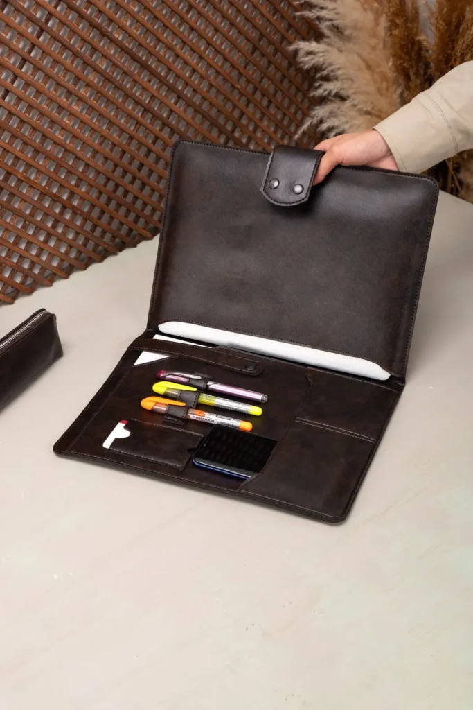 لپ تاپ چرمی PU MacBook 13 ، 13.3 ، 13.6 ، 14 اینچ M1 M2 M2 M3 Laptop Pro Air Organizer Case Case Bag - 2906