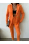 کت و شلوار پرتقال Blazer کت و شلوار انعطاف پذیر کت و شلوار زنانه - 3317