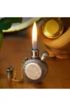 فندک بنزینی با طراحی قدیمی و nostalgic، با درب زنجیری و بند. - 3530