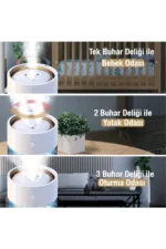 خوش‌بوکننده هوای اولتراسونیک با ظرفیت 2 لیتر و دارای 3 حالت بخار LED - 3976