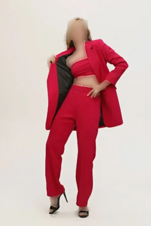 ژاکت شلوار زراعی مجموعه سه گانه Fuchsia 0106308 - 3314
