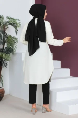 تونییک کلیلی TSD230512 رنگ کرم - 3788