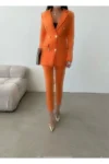 کت و شلوار پرتقال Blazer کت و شلوار انعطاف پذیر کت و شلوار زنانه - 3317