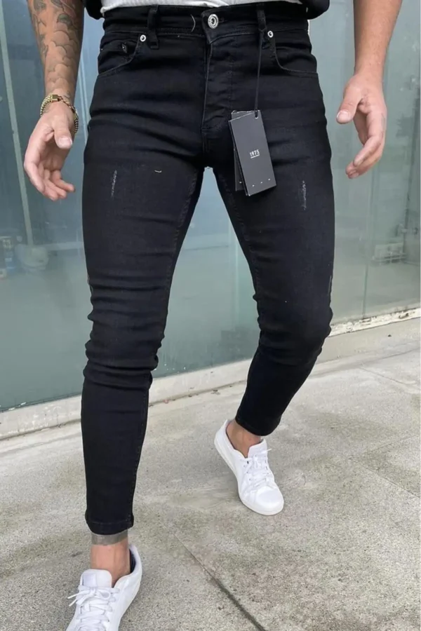 شلوار جین شلوار جین انعطاف پذیر Lycra Black Slim Fit Lycra - 3258
