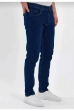 جین کلاسیک راحت کلاسیک مسطح آبی مردانه مناسب شلوار جین شلوار جین Lycra - 3271