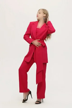 ژاکت شلوار زراعی مجموعه سه گانه Fuchsia 0106308 - 3314
