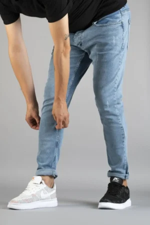 شلوار جین برش باریک ناخن باریک مرد روشن - 3259