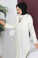 تونییک کلیلی TSD230512 رنگ کرم - 3788