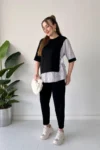 ست تیشرت آستین کوتاه با جزئیات مشکی - 4728