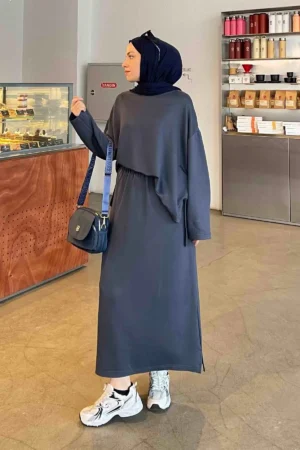 ست دامن کریستال آنتراسیت - 4410