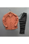ست ۲ تکه: پیراهن و شلوار بگی راه‌راه - 4694