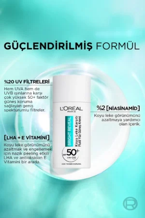 کرم ضد آفتاب روزانه فلوئید L'oréal Paris Bright Reveal با SPF 50 برای مقابله با لک‌های تیره - 50 میلی‌لیتر - 4484