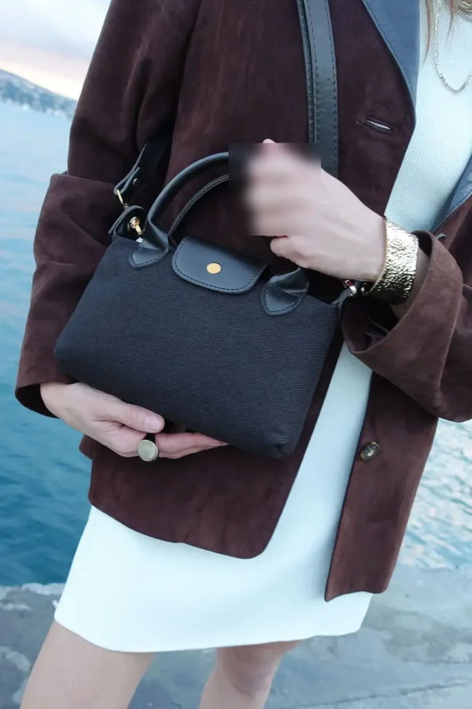 کیف کلاهی مشکی چندمنظوره جنس PU چرم با بند کوتاه - 4769