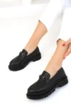 کفش loafer زنانه سیاه 17542 - 4756