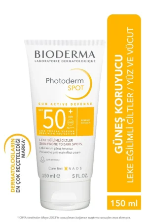 کرم ضد آفتاب فوتودرم SPOT با SPF50+ و قابلیت حفاظت بالا در برابر لک برای صورت و بدن - ۱۵۰ میلی لیتر - 4483
