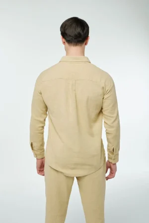 ست پیراهن و شلوار مردانه شیک و راحت از پارچه نخی و کتان تابستانی - 4695