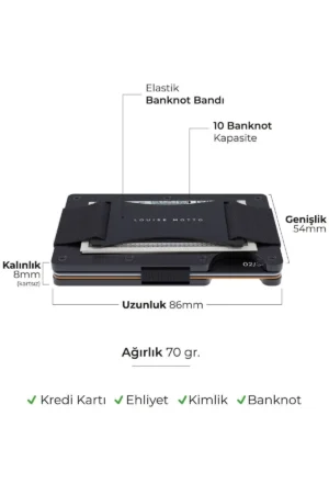 Cardx - بند بورانو - کیف پول مینیمالیستی نسل جدید، جای کارت از مواد پریمیوم، دارای محافظ RFID (مشکی) - 4818
