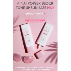کرم ضد آفتاب متعادل‌کننده رنگ A'PIEU Power Block Tone Up Base Pink SPF50+/PA++++ 50ml - 4440