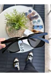 ست دوتایی عینک آفتابی وینتیج سیاه-قهوه‌ای تیره عینک آفتابی زنانه عینک آفتابی مردانه UV-400 - 4507