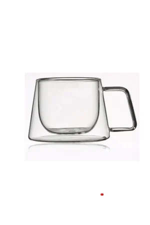 فنجان اسپرسو نسکافه طراحی جدید، فنجان شیشه‌ای دسته‌دار دو جداره ۴ عددی 1836 - 4181
