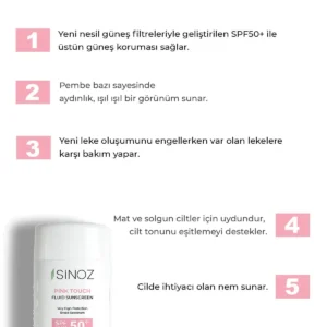 کرم ضد آفتاب مایع روشن‌کننده لمسی صورتی SPF50+ با فیلترهای نسل جدید و فرمول هیبریدی ۵۰ میلی‌لیتر - PA++++ - 4445