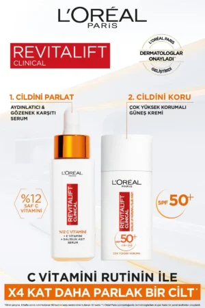 کرم ضد آفتاب روزانه با محافظت بالا UV SPF 50 لورآل پاریس ریویتالیفت کلینیکال - 50 میلی لیتر - 4458