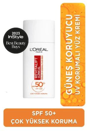 کرم ضد آفتاب روزانه با محافظت بالا UV SPF 50 لورآل پاریس ریویتالیفت کلینیکال - 50 میلی لیتر - 4458