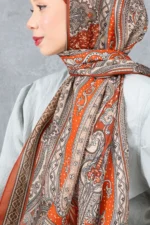 شال پنبه‌ای با طرح قومیتی رترو، پارچه وارداتی، کیفیت بالا و شال فصل جدید - 6002
