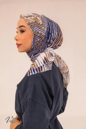 روسری کتان طرح‌دار VLS172 - 6019