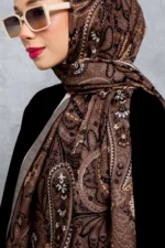 شال پنبه‌ای با الگوی رترو و قومی، پارچه وارداتی، کیفیت بالا و شال متعلق به فصل جدید - 5957