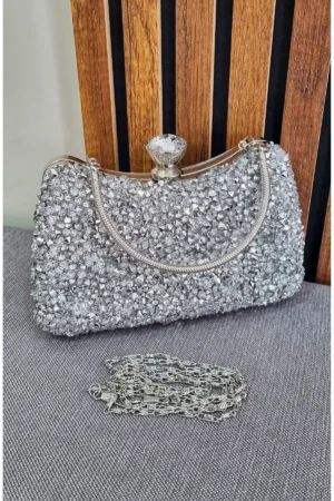 کیف شب زنانه با سنگ‌های درشت - 6682