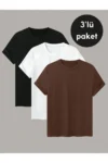 ست ۳ تکه تیشرت یقه گرد یونیسکس - تیشرت سایز بزرگ - 5478