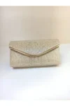 کیف مجلسی زنانه با بند طلایی و لبه‌های براق - 6681