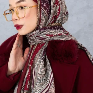 شال پنبه‌ای با طرح انتیک، بافت وارداتی، کیفیت بالا و شال فصل جدید - 5953