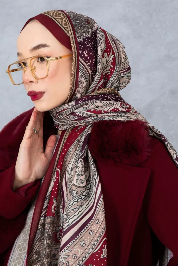 شال پنبه‌ای با طرح انتیک، بافت وارداتی، کیفیت بالا و شال فصل جدید - 5953
