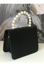 کیف دستی و دوشی زنانه با زنجیر طلا و مروارید - 5734