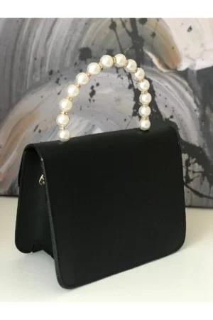 کیف دستی و دوشی زنانه با زنجیر طلا و مروارید - 5734