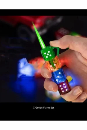 فندک جت هنری مدل تاس با چراغ LED - محصول جدید و ویژه - 5423