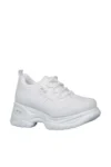 کفش ورزشی زنانه سفید با کفی بلند مدل 221 305 - 6440