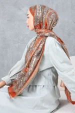 شال پنبه‌ای با طرح قومیتی رترو، پارچه وارداتی، کیفیت بالا و شال فصل جدید - 6002