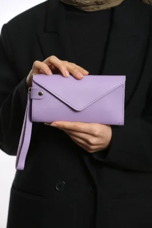 زیرپوش تلفن و کیف پول کوچک با محفظه سکه، مدل Elegant Lila، کیف دستی زنانه - 6337