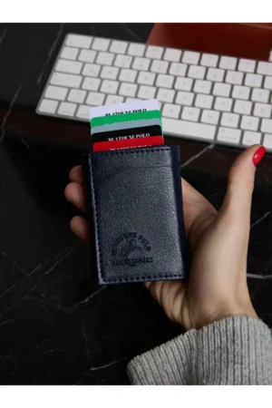 کیف پول زنانه کاروم با محافظ RFID، به رنگ سرمه‌ای، با سیستم مکانیزم خودکار و بخش مخصوص پول و کارت برای جلوگیری از سرقت - 6335
