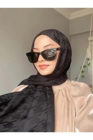 شال ژاکار ابریشمی با طرح خزه‌ای - 5948