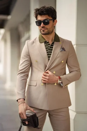 ست کلاه و شلوار بژ رنگ جی‌زوس - 5310