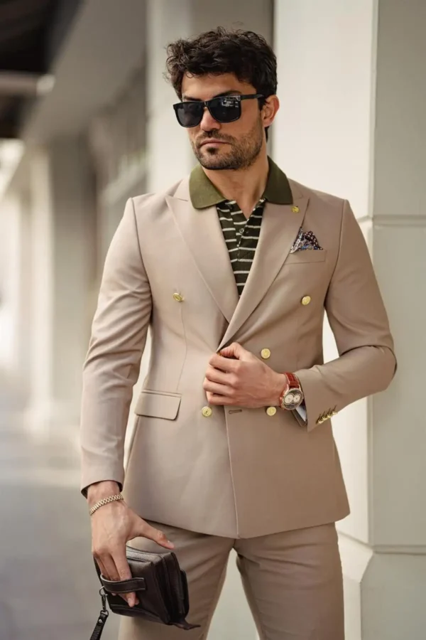 ست کلاه و شلوار بژ رنگ جی‌زوس - 5310