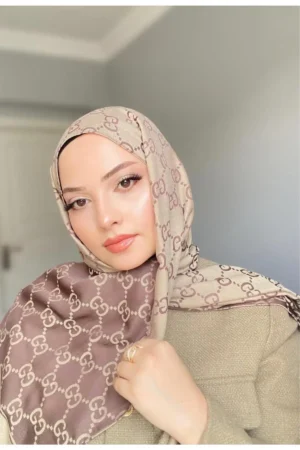 شال دوطرفه ابریشمی کشمیر با طرح G - 5998