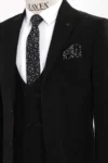 کت و شلوار مردانه یقه دار slim fit مشکی - 5303
