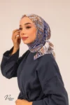 روسری کتان طرح‌دار VLS172 - 6019