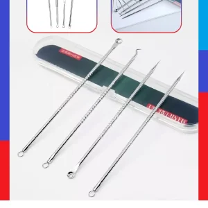 ست ابزار سفت کننده جوش و آکنه با سوزن استیل ضد زنگ - ابزار مراقبت از چهره برای خارج کردن لکه‌های سیاه - 6507