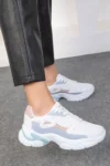 کفش ورزشی زنانه سفید-پودری-آبی 18147 - 6427
